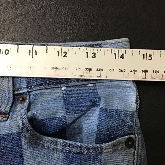 Abercrombie Kids Straight Two-Tone Blue Checkered Jeans 13/14 Long - Picture 6 of 11